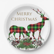 Xadrezes Reindeers Feliz Natal e Verde