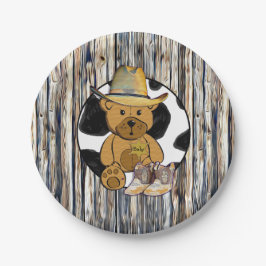 Prato De Papel Xerife Teddy Bear Cake Placa