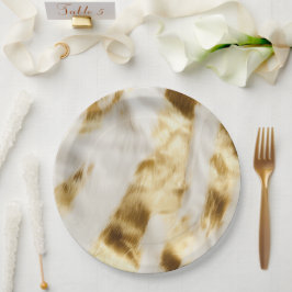 Prato De Papel Xic Glam Dourado White Cowhide Western