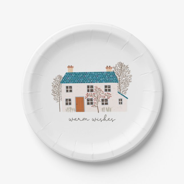 Prato De Papel Xmas Gift Warm Wish (Frente)