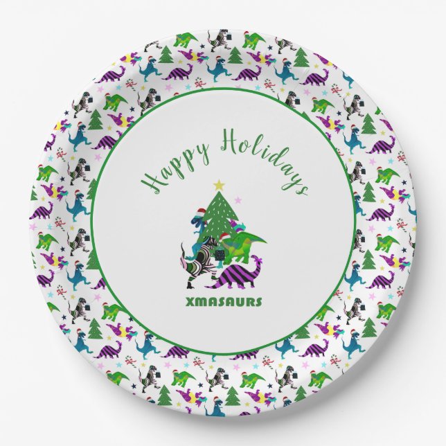 Prato De Papel Xmasauros (Frente)