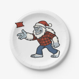 Prato De Papel Yeti Abominável Homem das Neves Cornhole Natal Div