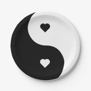 PRATO DE PAPEL YIN E YANG