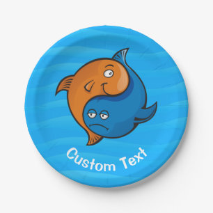 Prato De Papel Yin Yang Fish Cartoon