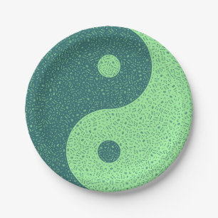 Prato De Papel Yin Yang Music Notes