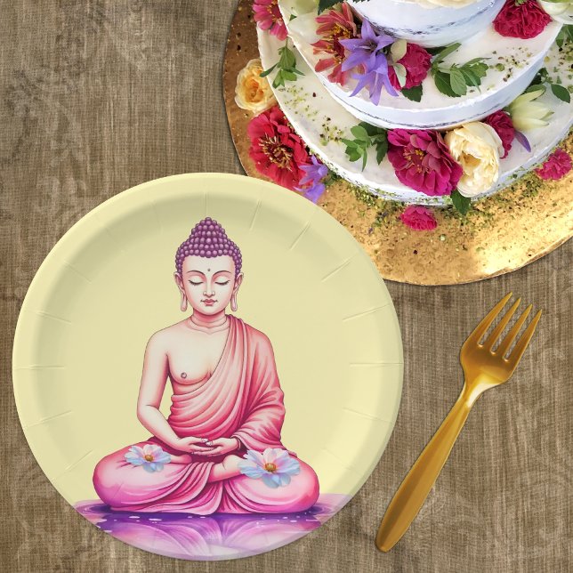Prato De Papel Yogini / Buddha Watercolor Plates, Meditation (Yogini / Buddha Paper Plates)