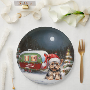 Prato De Papel Yorkshire Terrier Caravan Aventura de Natal