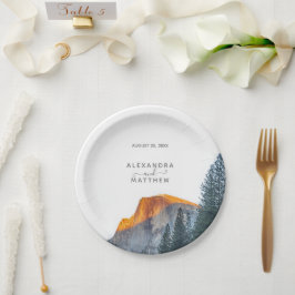 Prato De Papel Yosemite Meia Dome Sunset Wedset Plates