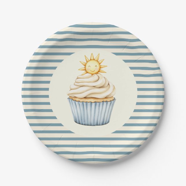 Prato De Papel You Are My Sunshine Cupcake Baby Shower  (Frente)