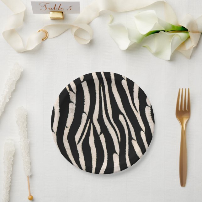 Prato De Papel Zebra: Placa de Papel (Casamento)