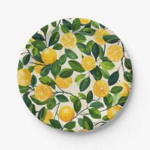 "Zesty Lemon Paper Plates"