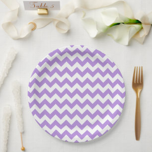 Prato De Papel Zigzag Roxo, Chevron Roxo, Padrão Geométrico