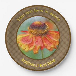Prato De Papel Zinnia Daisy Flower Nature Art Party Personalizado