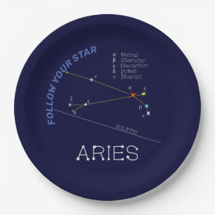 Prato De Papel Zodiac Constelação Aries