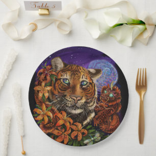 Prato De Papel Zodíaco chinês das placas de papel Tiger