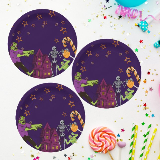 Prato De Papel Zombie Birthday Kids Party Paper Play (Zombie Birthday Kids Party Paper Plate)