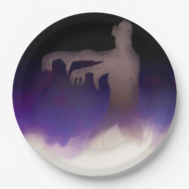 Prato De Papel Zombie na névoa (Frente)