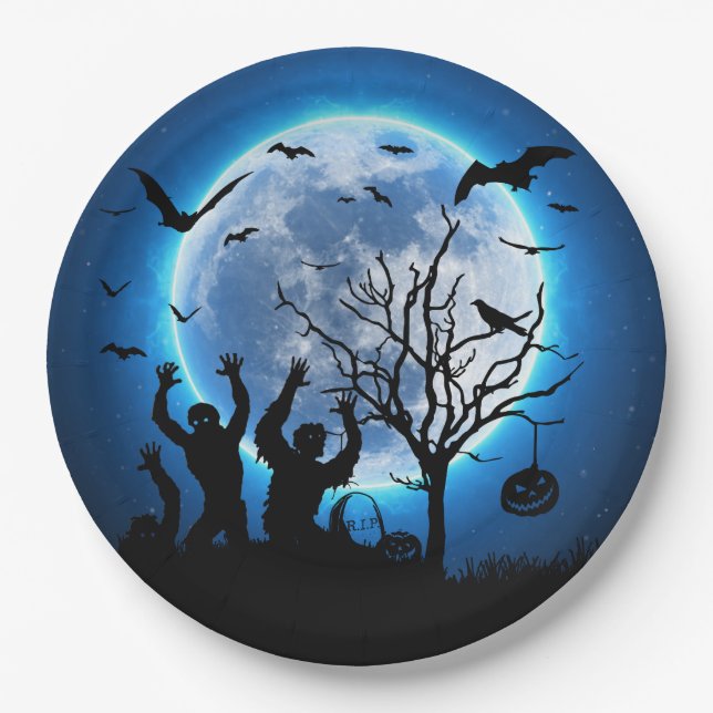 Prato De Papel Zombies Fulon Custom Paper Plates 9" (Frente)