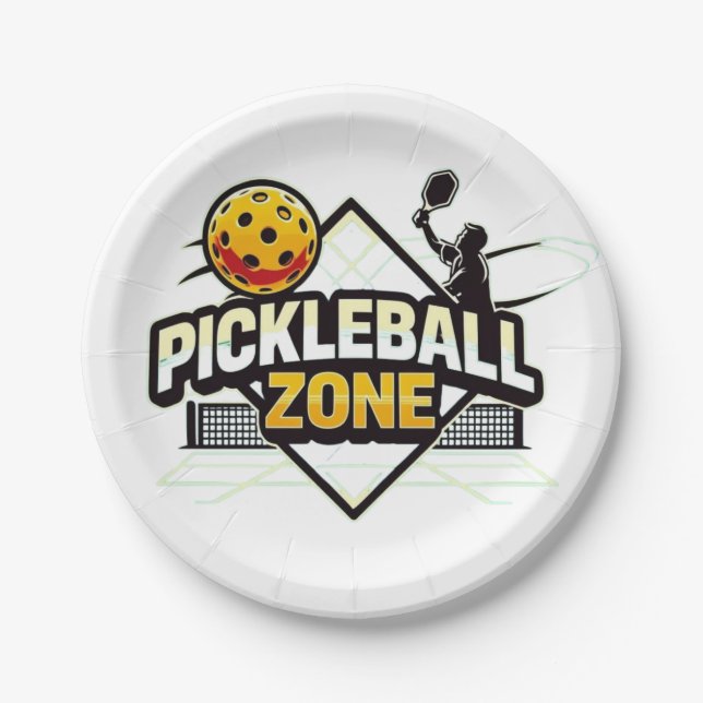 Prato De Papel Zona de Pickleball - Perfeito para Jogadores Passi (Frente)