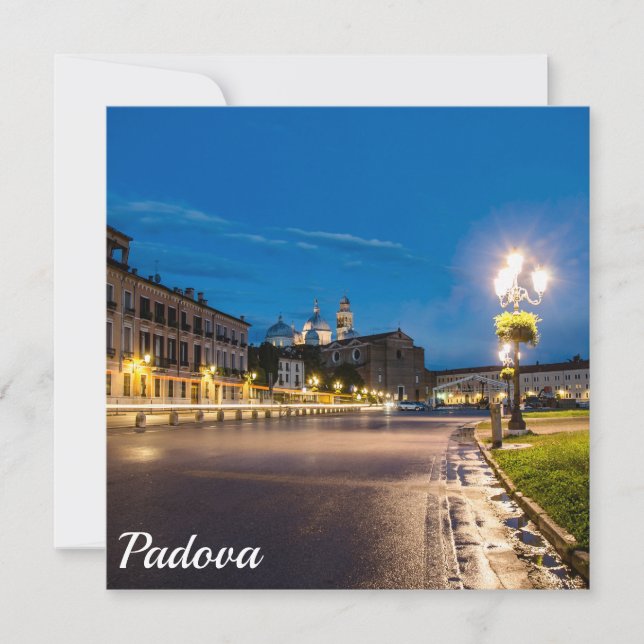 Prato della Valle à noite em Padova, Itália (Frente)