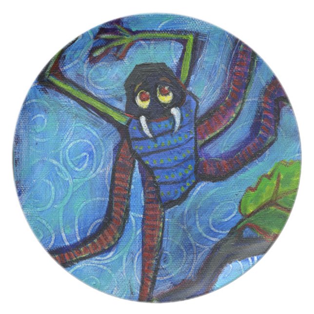 Prato placa azul do inseto do monstro (Frente)