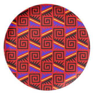 Prato Teste padrão mexicano vermelho extravagante