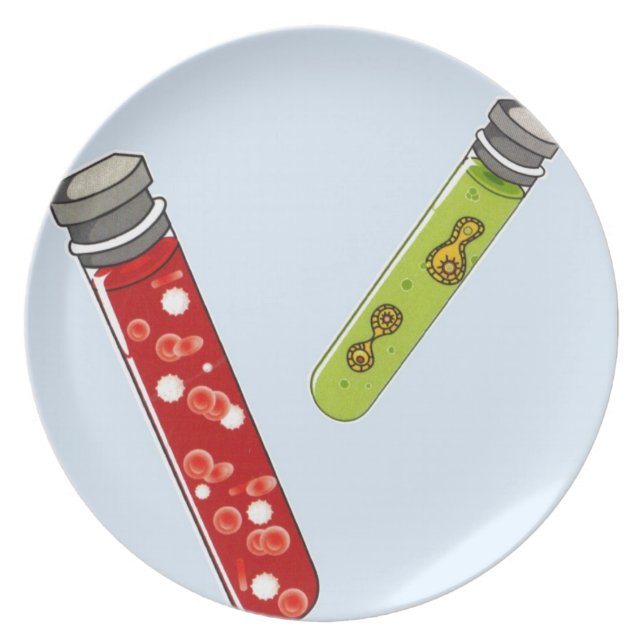 Prato Vírus vermelho de dois glóbulos dos tubos de (Frente)