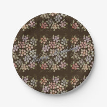 Pratos de Aniversário Castanhos de Chocolate bonit