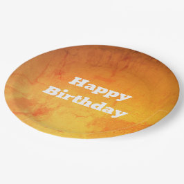Pratos de Aniversário com Efeito de Mármore Dourad