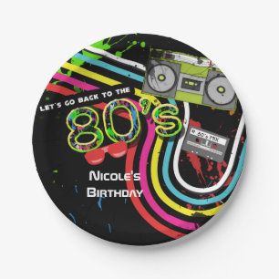 Pratos de Aniversário com Pintura de 80 Retro Dive