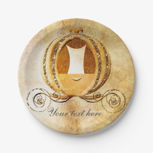 Pratos de Aniversário da Carruagem Vintage da Cind (Frente)