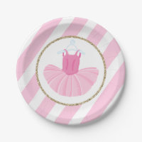 Pratos de aniversário de Bailarina com tutu com li