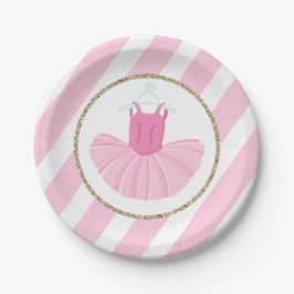 Pratos de aniversário de Bailarina com tutu com li