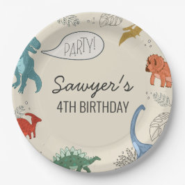 Pratos de Aniversário de Dinossauro