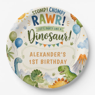 Pratos de Aniversário de Dinossauro para Meninos