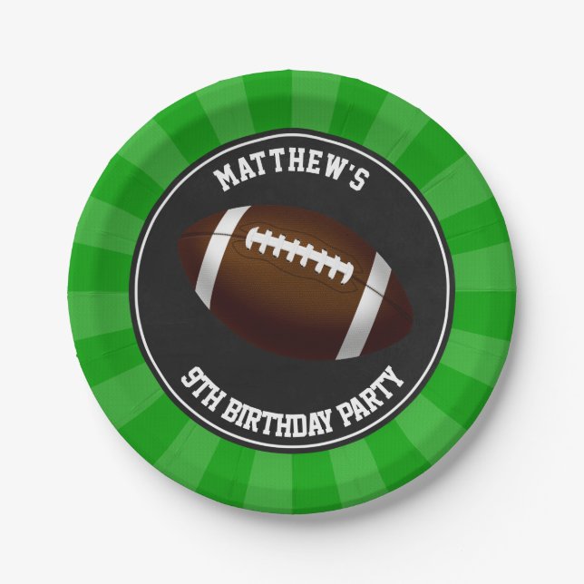 Pratos de Bolo de Festa de Futebol Personalizados (Frente)