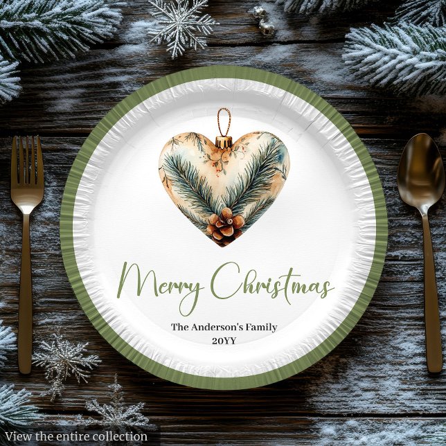 Pratos de Bouquet Botânico Boho Clássico de Natal (Classic Boho Botanical Christmas Bouquet Plates)
