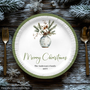 Pratos de Bouquet de Natal em Aquarela Boho Convid