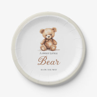 Pratos de Churrasco de Urso em Aquarela para Bebê