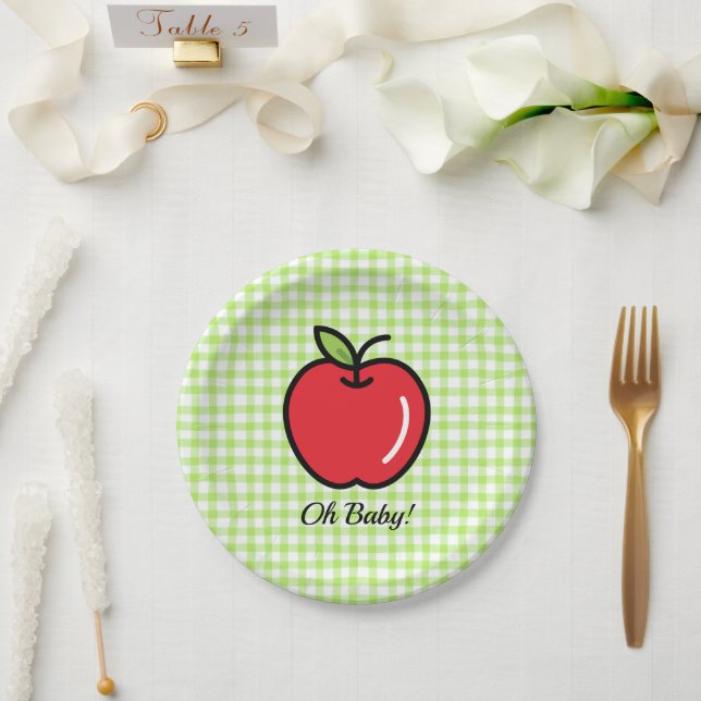 Pratos de Chuveiro de Bebê de Maçã – “Oh Bebê !”  (Casamento)