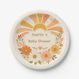 Pratos de Chuveiro de Bebê Retro Sunshine   Ensola