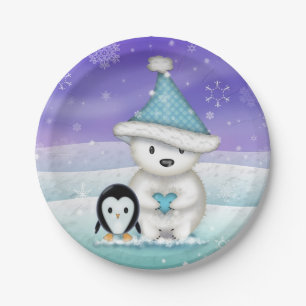 Pratos de Férias do Ursinho Polar e do Pinguim