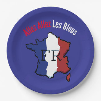 Pratos de festa Allez Les Bleus para fãs de futebo