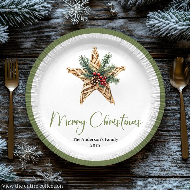 Pratos de Festa com Cores Neutras Boêmias Elegante (Stylish Bohemian Neutral Colors Holiday Plates)