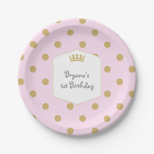 Pratos de festa da Princesa Coroa Real com Pontos 