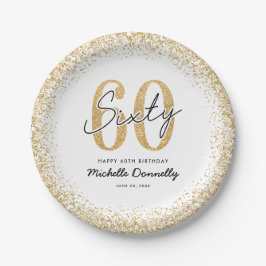 Pratos de festa de 60 anos de idade em ouro branco