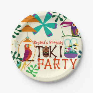 Pratos de festa de aniversário dos pássaros Tiki v