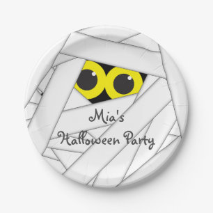 Pratos de festa de fantasia de múmia de Halloween 