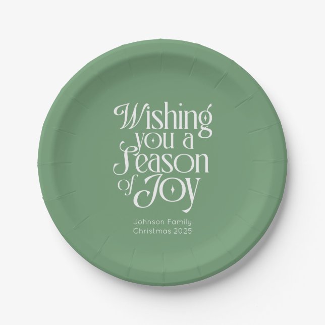 Pratos de Festa de Natal Personalizados Temporada  (Frente)