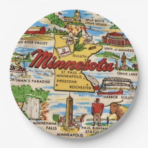 Pratos de festa de pontos turísticos de Minnesota